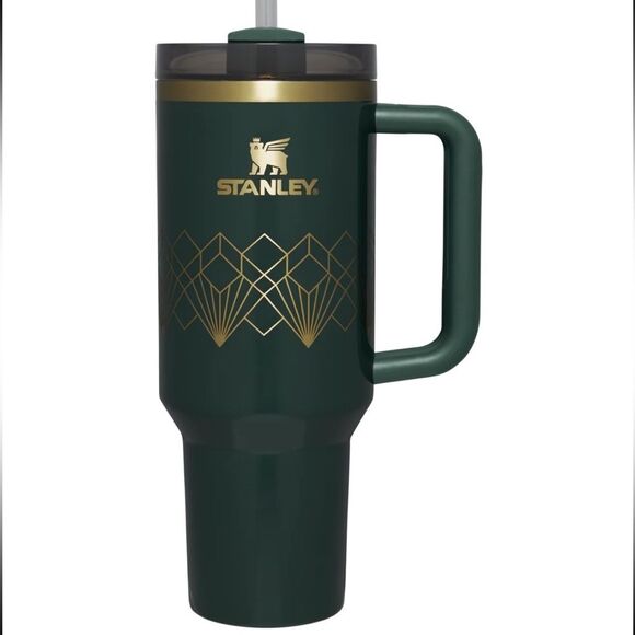 DECO COLLECTION QUENCHER H2.0 FLOWSTATE™ TUMBLER | 40 OZ Green/Gold - Picture 3 of 4